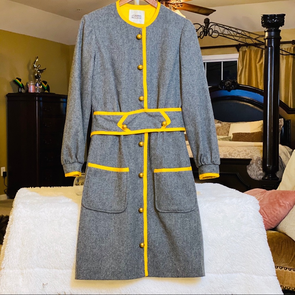 Fitted Wool Dress, Vintage 1960s Joanna Nelson